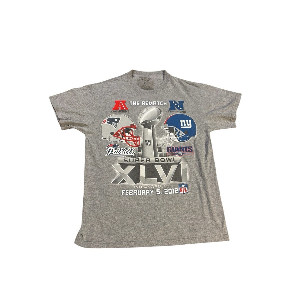 Columbia Super Bowl XLVI Shirt Giants Vs Patriots 2012 Grey Size Medium